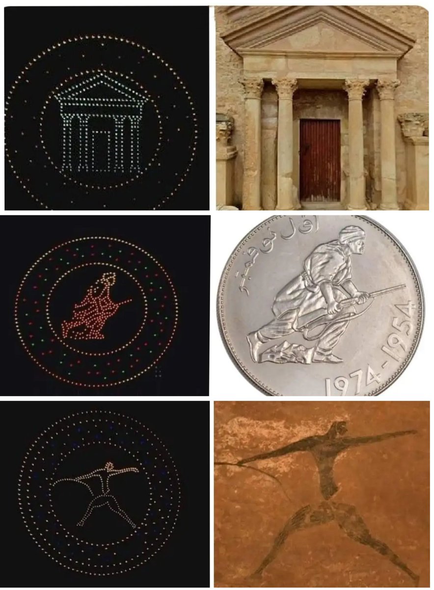 Bonoise23Dz's tweet photo. بعض ما جاء في حفلة إفتتاح الألعاب العربية بالطائرات المسيرة ( الدرون ) :
1- جامعة مادور أقدم جامعة في التاريخ 65م - سوق اهراس.
2- الجندي المخلد المجاهد حاج موسى رحمه الله
3- " الصائد " من جدران كهوف مدينة سيفار المدينة اللغز بالصحراء الجزائرية و أعجوبة العالم الثامنة. 

#الجزائر https://t.co/2O2CBGf6TC