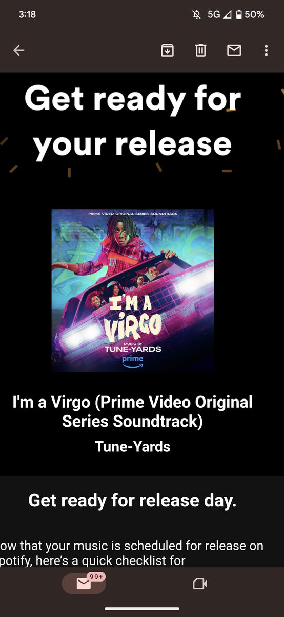 I'm A Virgo score by @tuneyards coming soon!!! First streaming, then vinyl. Enough has not been said about how amazing and singular their score work is. Especially on I'm A Virgo. After the Sorry To Bother You score, I heard a lot of scores mimicking them. Give em their due.