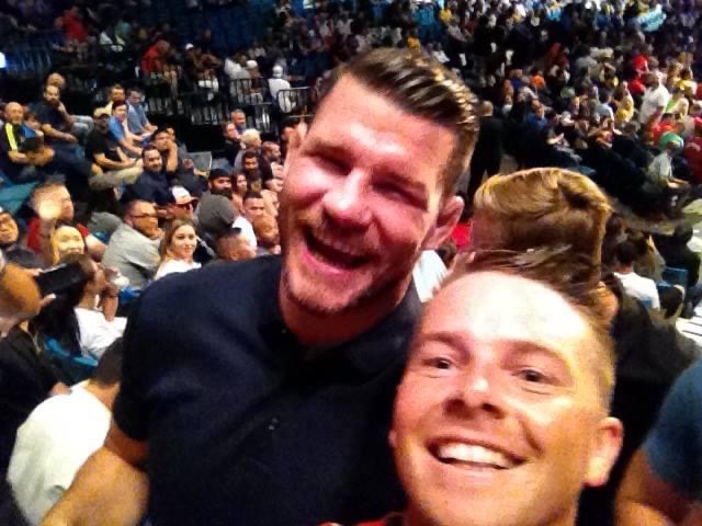 robwallace9's tweet photo. Met the legend @bisping this day 2017. Met his son too, asked him would he bate his father? He told me “anyday”. He’s probably not far off it now Mike https://t.co/QPgzJfCFOE