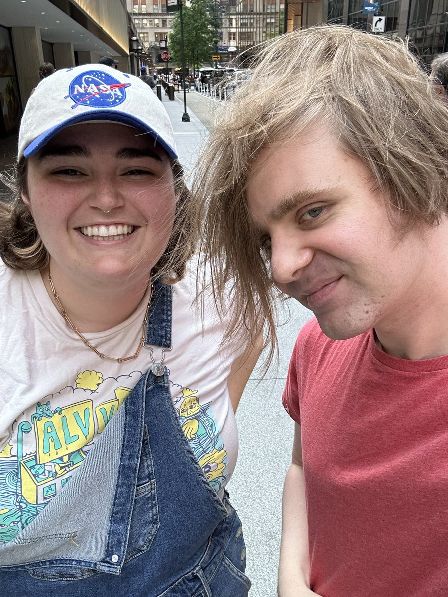 Randomly ran into into <a href="/syd_andyson/">just a man from chicago</a>, my <a href="/crushedpod/">Absolutely Crushed</a> co-host from Chicago, in NYC after hearing them yell my username from across the street. I love this dumb city. 

Anyway, go listen to our show and tell us we’re cute and good so we make more of it. 😘

absolutelycrushed.com