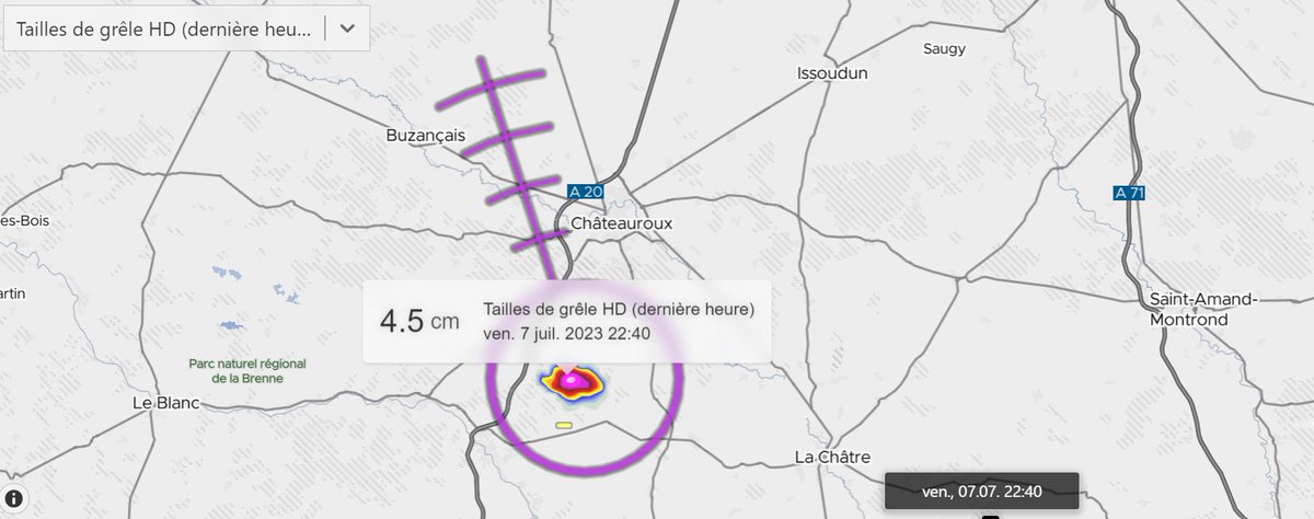 OrageNet's tweet photo. #orages #grêle #Chateauroux  ATTENTION DANGER https://t.co/M5O09j2q8h