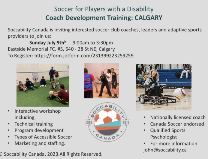 Coaching coaches for adaptive soccer. Join me at EMFC and learn how to make accessible and inclusive programs happen in your club and community. 
#soccer #calgarysoccer #adaptivesoccer
#adaptivesport #calgarysport #soccercoach