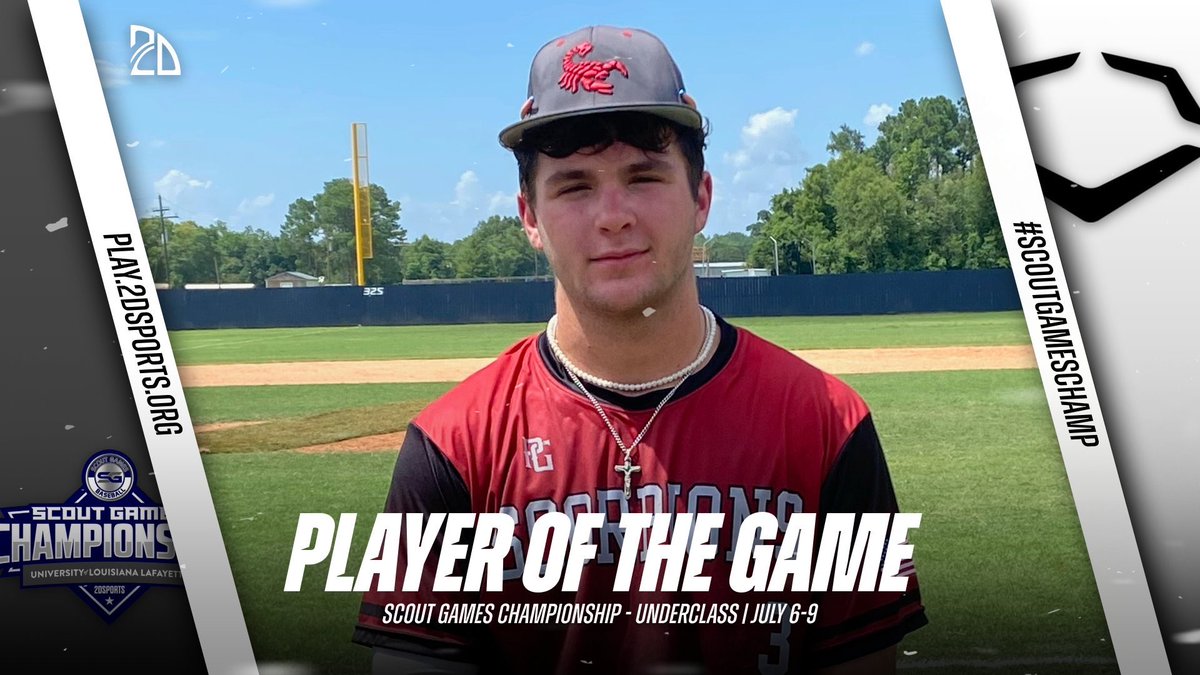 2D Sports Player of the Game (@2dsportspog) on Twitter photo ⭐️ PLAYER OF THE GAME ⭐️
Kaleb Steiger: 3-3, 3B, 2B, 1B, 3RBI’s
Summer Team: Scorpions Baseball 2025
<a href="/2DsportsLA/">2D Sports Louisiana</a>
<a href="/ScoutGamesBSB/">Scout Games Baseball</a>
#ScoutGamesChamp ⭐️ PLAYER OF THE GAME ⭐️
Kaleb Steiger: 3-3, 3B, 2B, 1B, 3RBI’s
Summer Team: Scorpions Baseball 2025
<a href="/2DsportsLA/">2D Sports Louisiana</a>
<a href="/ScoutGamesBSB/">Scout Games Baseball</a>
#ScoutGamesChamp