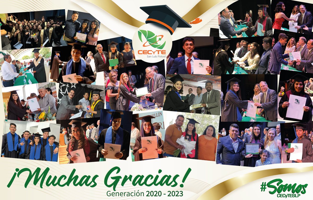 CECyTESLP's tweet photo. #SomosCECyTE

El día de hoy, el Colegio de Estudios Científicos y Tecnológicos, tiene el honor de hacer entrega de más de 2,000 jóvenes que concluyeron su bachillerato tecnológico, que contribuirán al desarrollo del estado y del país. https://t.co/apXN7FfYoo