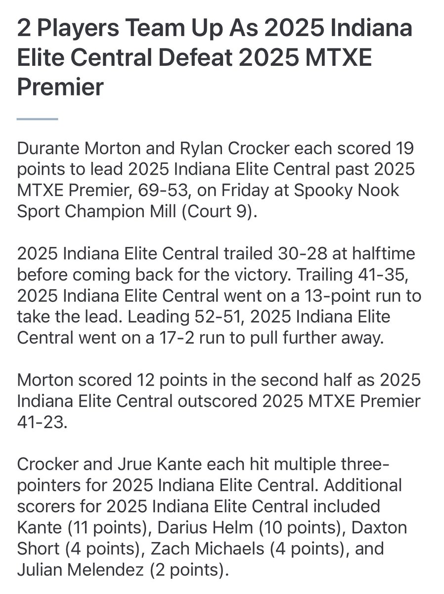 IECentral2025's tweet photo. @IECentral2025 with a solid win vs. MTXE Premier 69-53 at the @ny2labasketball Summer Jam. See @GCsports recap below.
@ny2lasports 
@INPrep
@PrepHoopsIN
@INBBallSource
@baumhoops
@Nick_Baumgart 
@CourtsideIND 
@prepballstars
@UIndyMBB 
@ZT17Hoops 
@BRamseyKSR
@KyleNeddenriep https://t.co/C34L02cspQ