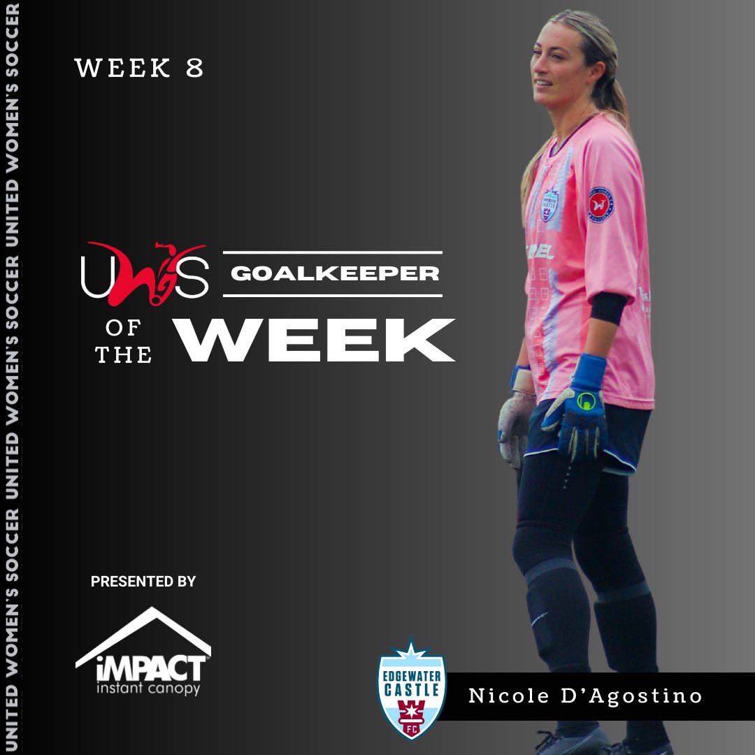 Nicole D’Agostino was awarded Goalkeeper of the Week honors for her exceptional, composed performance for <a href="/EdgewaterCastle/">Edgewater Castle FC</a>.

Read more: uwssoccer.com/uws-week-8-awa…