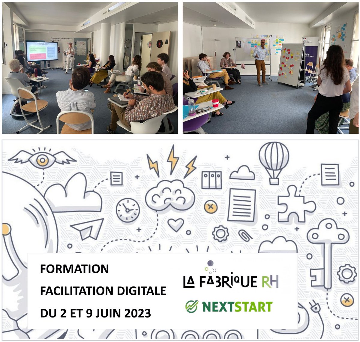 Formation à la facilitation digitale, puis accompagnement à la co-construction de la feuille de route "Mentors publics". Objectif : lancer une expérimentation en Île-de-France pour promouvoir le mentorat public dans les 3 versants et sur les 4 cibles. Merci La Fabrique RH