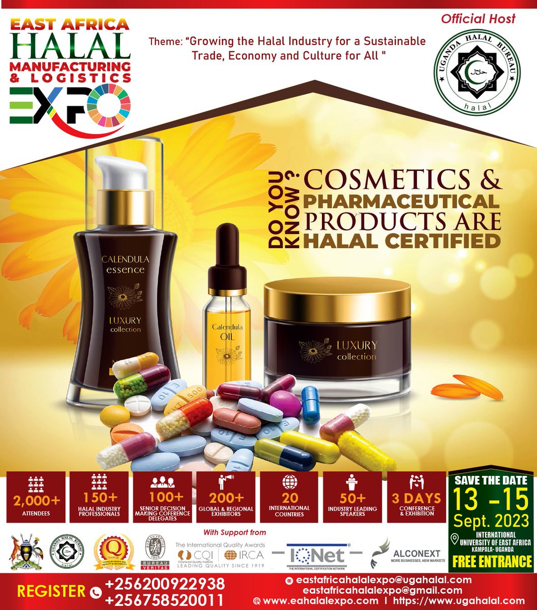 You invited to attend the East Africa Halal Manufacturing &amp; Logistics Expo. RairoBank <a href="/TropicalBank/">TROPICAL BANK LTD</a> <a href="/AKyambadde/">Amelia Kyambadde</a> <a href="/KEBS_ke/">KEBS KENYA</a> <a href="/newsUMA/">UgandaManufacturersAssn®</a> @TheHalalBurea <a href="/SalaamTVAfrica/">Salaam TV Africa</a> <a href="/CairoBank/">Cairo Bank Uganda</a> <a href="/StartvUganda/">UBC STAR TV UGANDA</a> <a href="/UNBSug/">UNBS</a> <a href="/RDBrwanda/">Rwanda Development Board</a> <a href="/meaca_ug/">#Ministry of EAC Affairs</a> <a href="/veriifyhalal/">VERIIFYHalal™️</a>
