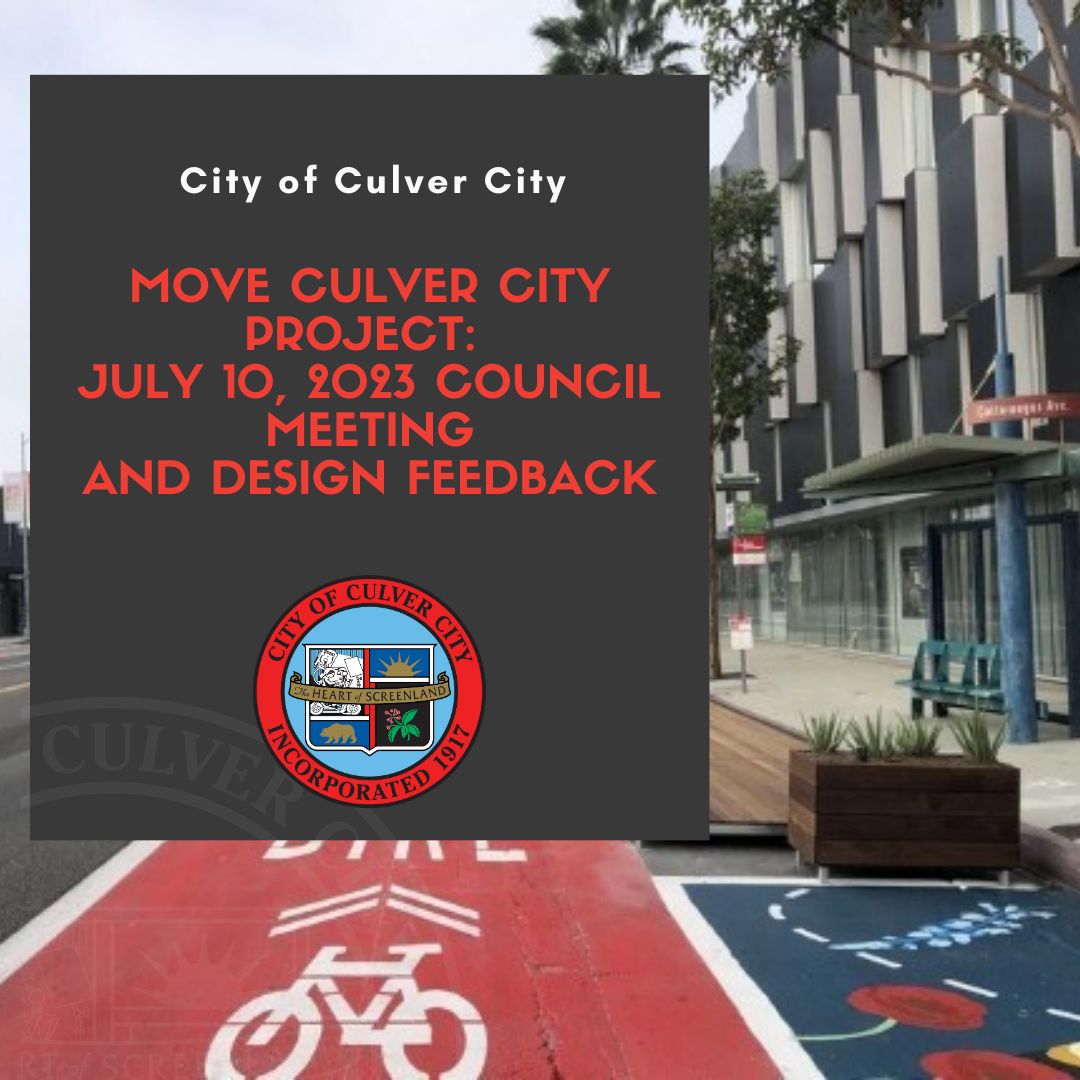 The #CulverCity City Council will receive a presentation on the conceptual designs for the MOVE Culver City Downtown Corridor at its July 10 meeting. 

For more information, visit: bit.ly/3r9TYDa