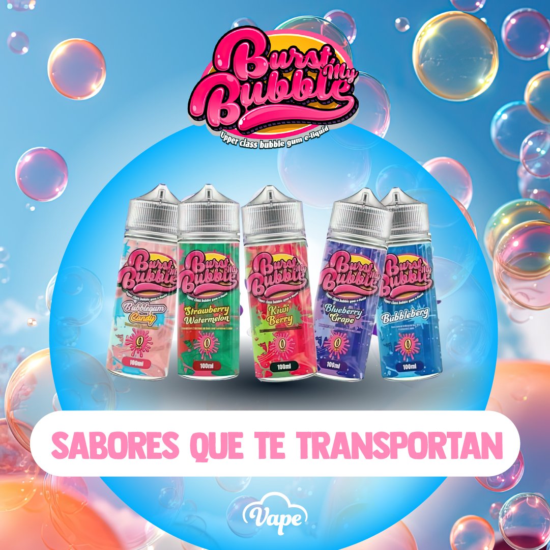 VapeChile's tweet photo. 🍬 Date un capricho con Burst My Bubble . Un shot de dulzura que te hará vivir la fantasía de vapear. 💨 https://t.co/TgJZ7UvhTk