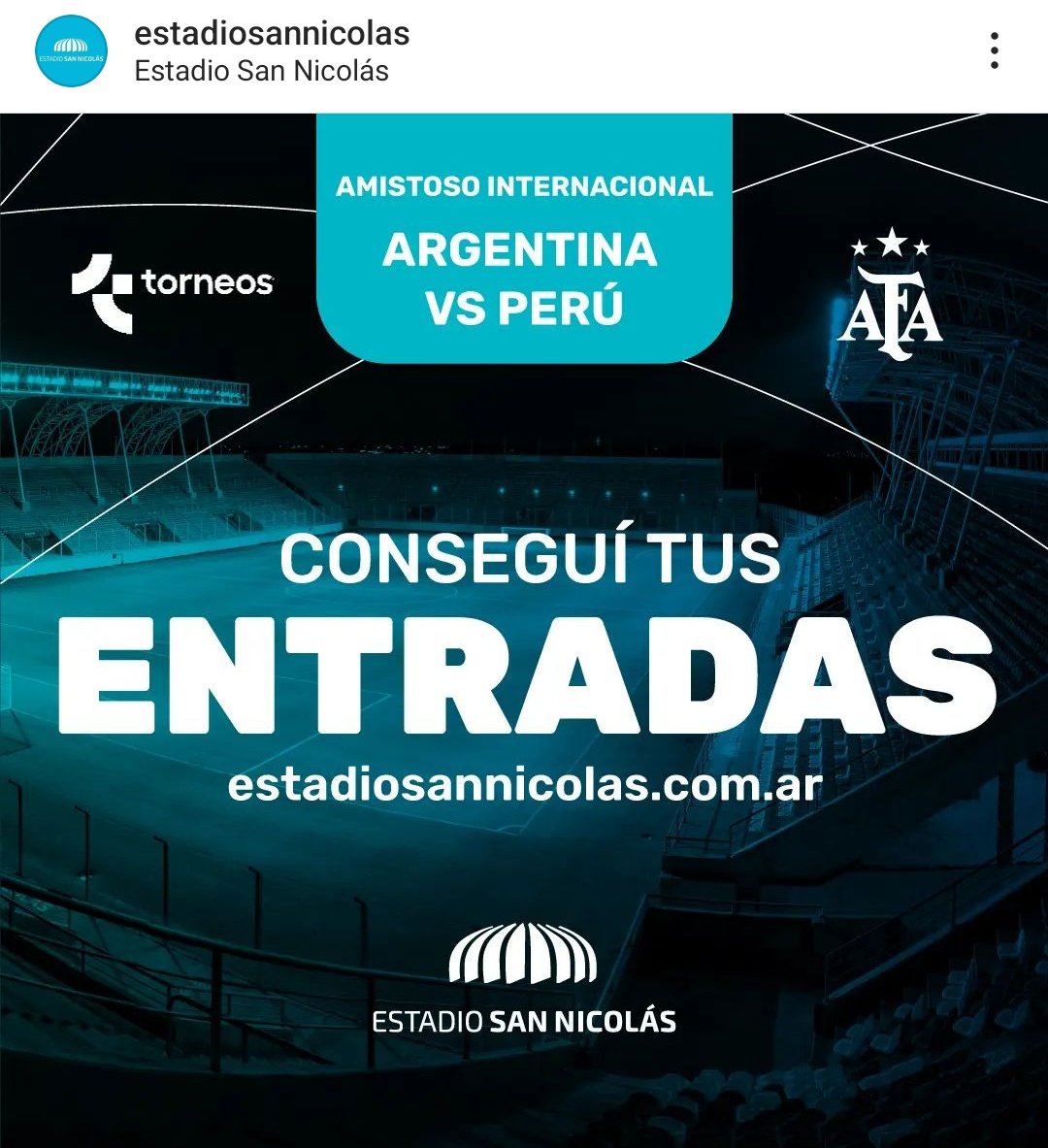 👉🏻 Info importante para el amistoso de la Selección en San Nicolás: pueden conseguir entradas vía online y son gratuitas. Les dejo el link: acreditaciones.qreventos.com/sannicolas/?fb…