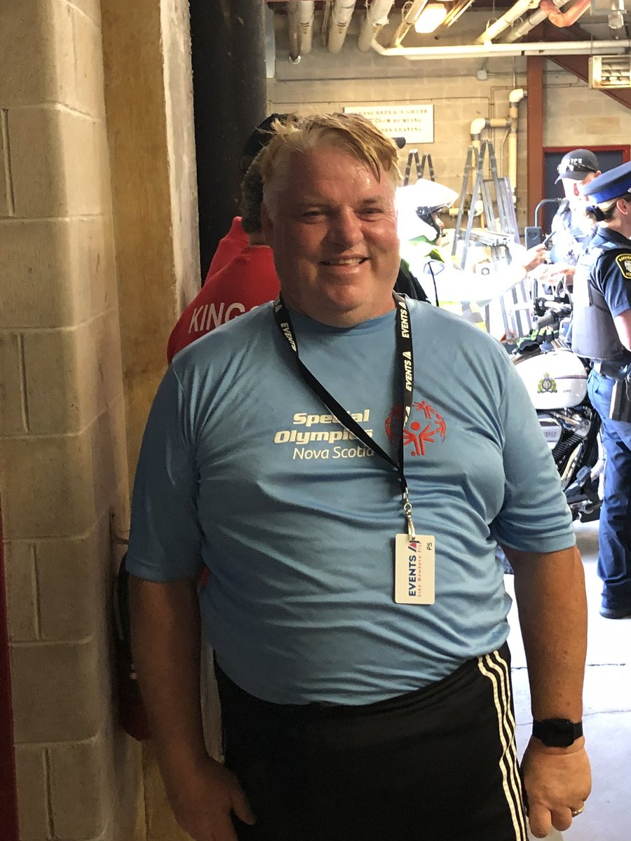 axemenhockey's tweet photo. 🅰️ Congratulations to Acadia Axemen assistant equipment manager Peter Sheehan on accompanying the torch down Main St. to Raymond Field today to open the Special Olympics Nova Scotia Summer Games! 

Way to go Peter! 🅰️

#AcadiaPride #ValleyPride https://t.co/N53moCyjMx
