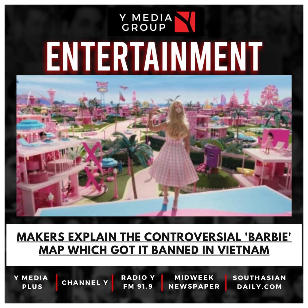 ymediagroup's tweet photo. Makers explain the controversial 'Barbie' map which got it banned in Vietnam
Read more at - https://t.co/pEVTy4sAcl
#ymedialatestnews #ymediaupdates #YMEDIAGROUP #LatestUpdates #LatestNews  #todaynews #todaylatestnews 
#dolls #Dollsface #barbie #barbiemovie #barbiemovie2023 #hollywood #controversy #map #banned #veitnam #moviemakers #MOVIEBAN   @YudhvirJaswal  @MargotRobbieBR @RyanGosling @Barbie  
https://t.co/TIe9mb3LUb