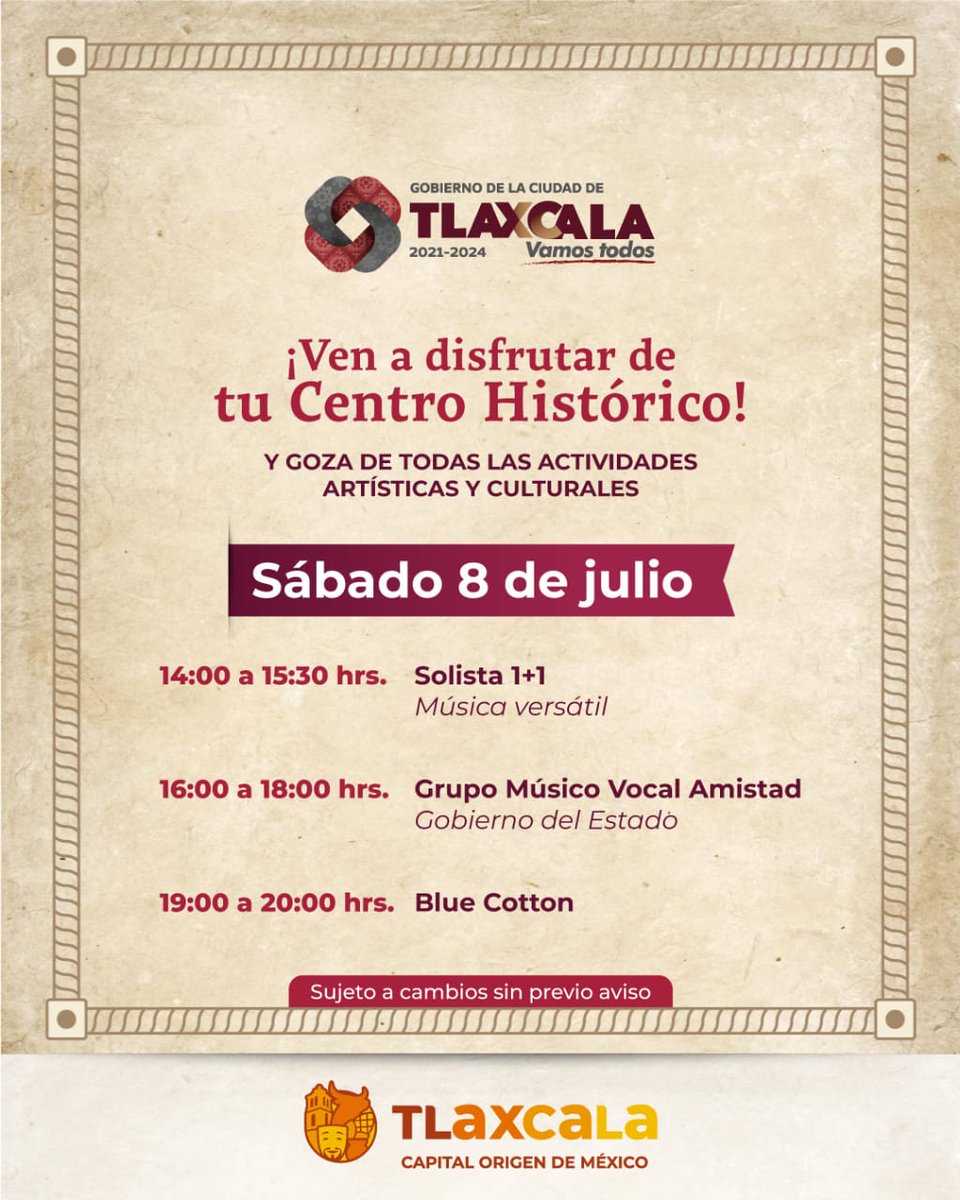 visittlaxcala's tweet photo. #FinDeSemana de #Verano🌦️
En #Tlaxcala #CapitalOrigenDeMéxico 🌱 ✨🇲🇽

#ElCorazónDeTlaxcala🏫
#ElPoderDeLaFe🙏
#ArteHistoriaCultura🎨

#tenemosPATRIMONIO⛪️
#tenemosTRADICIONES🐂
#tenemosCULTURA🎭
#tenemosGASTRONOMÍA🌽

#Turismo #CapitalTlaxcala🎒🗺🧳
#CiudadColonial🛎🌮⛪️ https://t.co/Ctn0fS8o8S