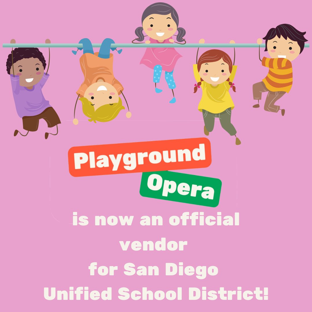 PlaygroundOpera's tweet photo. We are now an official vendor for San Diego Unified School District!!!! https://t.co/zPA0G7nBXM