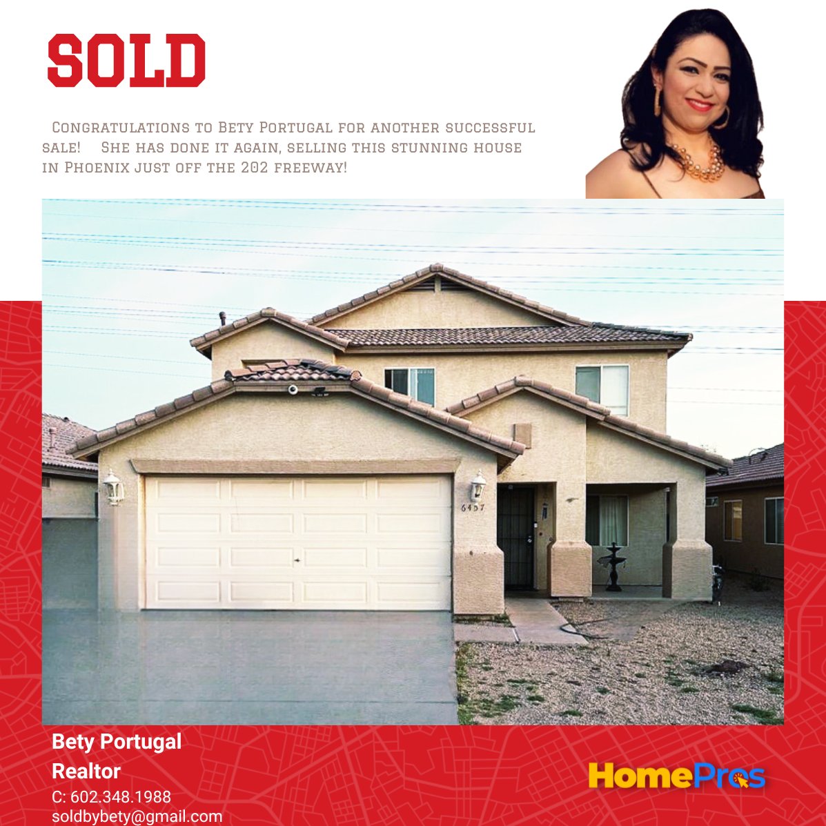 🎉 Congratulations to Bety Portugal for another successful sale! 🏡🔑 She has done it again, selling this stunning house in Phoenix just off the 202 freeway! 🌟✨

If you're looking to buy or sell a home in Phoenix, give us a call. 🤝 📲💙

#Congratulations #SuccessfulSale