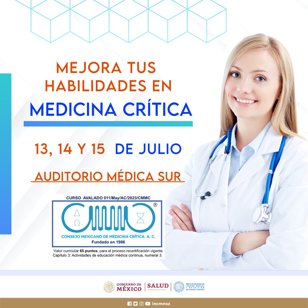 incmnszmx's tweet photo. ¡Únete a nosotros!
📌Inscríbete ahora: https://t.co/gulLi6yqEH
Cupón: INV50
📍 Ubicación: Auditorio Médica Sur: Puente de Piedra 29-A, Toriello Guerra, Tlalpan, 14050, CDMX. (*USO DE CUBREBOCAS OBLIGATORIO)
#ForoMC2023 #MedicinaCrítica #MEXCRIT #Cdmx #Medicina https://t.co/7Vaeo6G2BJ