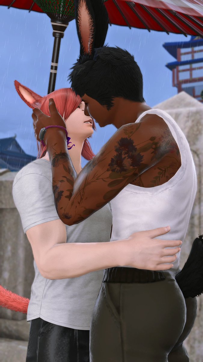 PoseMando's tweet photo. On this rainy day in Kugane, ignite our flame. Burn brighter than Ifrit &amp; Phoenix.

#GPOSERS | #wolship | #grahatia | #okamistudio | #maleviera https://t.co/jE5kOVjLEt