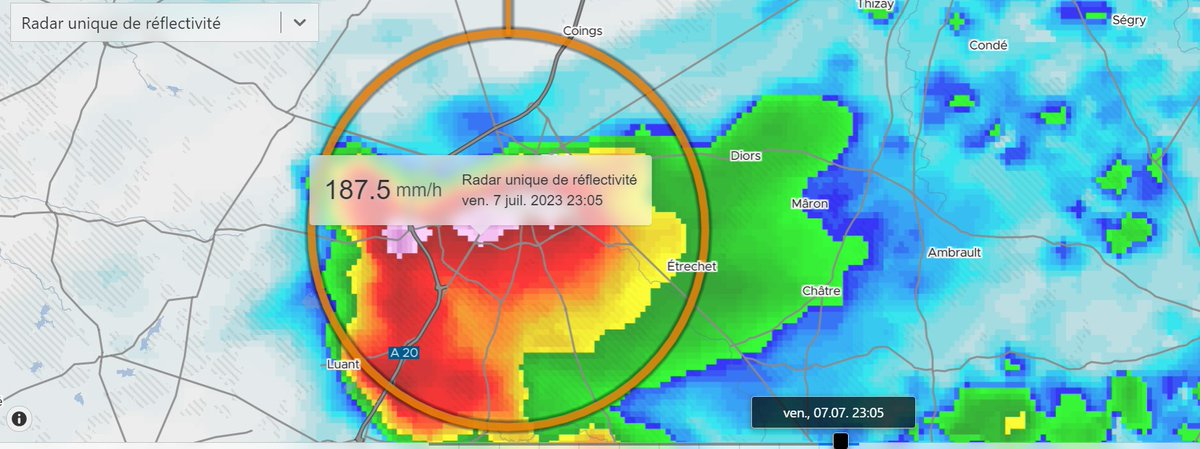 OrageNet's tweet photo. #orages #grêle #Châteauroux  ATTENTION DANGER
Châteauroux fortement impactée prudence https://t.co/VmHAef37fy