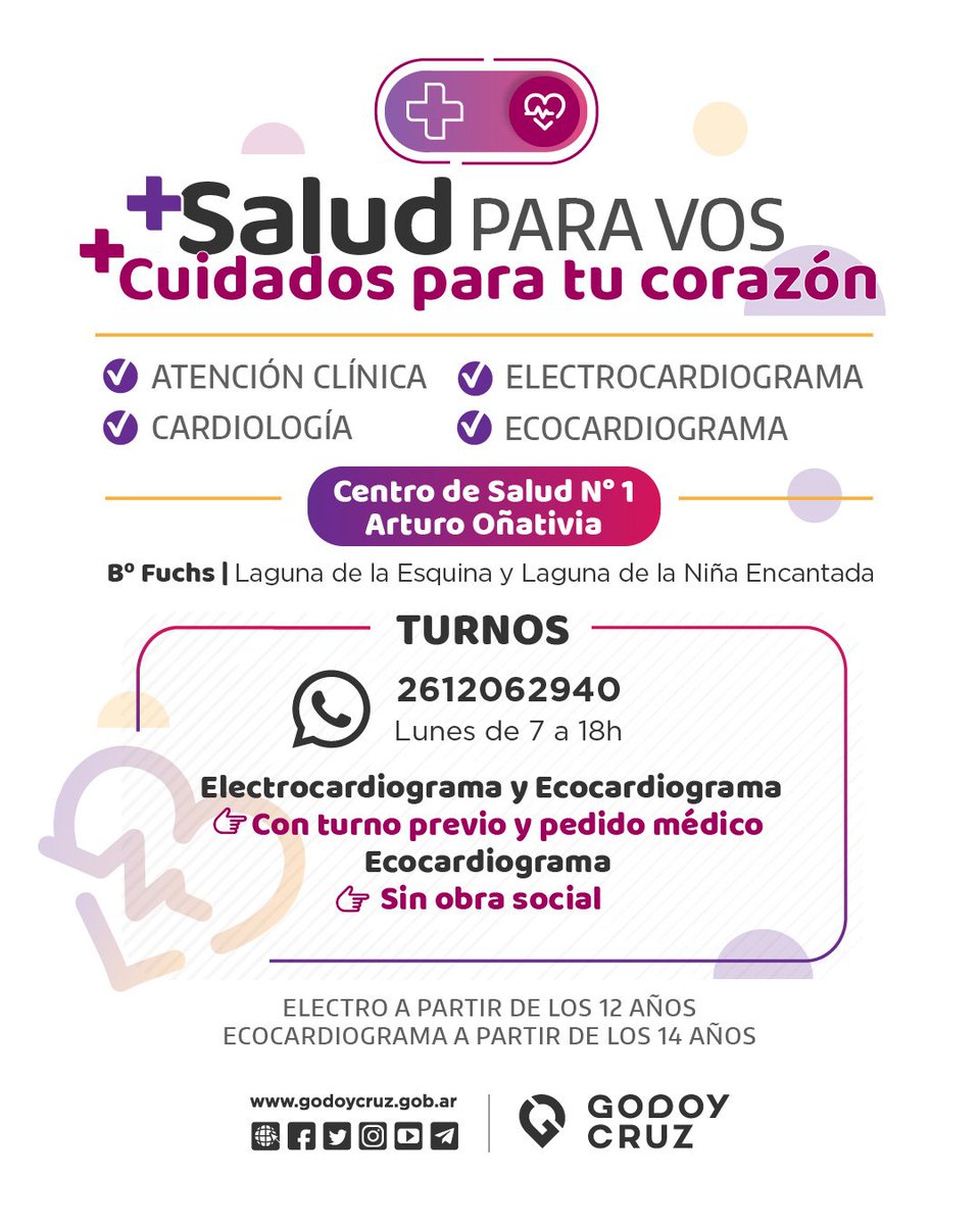 FlorSantonii's tweet photo. 🏥 Salud para vos: cuidados para tu corazón 

‼️Conocé los centros de salud municipales que ofrecen servicios de cardiología, atención clínica, electrocardiograma y ecocardiograma @TadeoGZ https://t.co/K9fZWow7uL