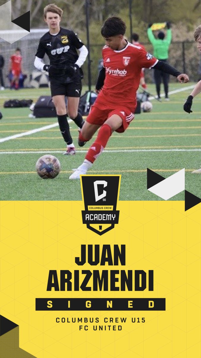 CrewAcademy96's tweet photo. ⭐️U15 Signing⭐️

We are excited to welcome Juan Arizmendi to our 2023-2024 U15 team!

A huge thank you to @ChicagoFCUnited for the development of Juan! We look forward to his future with the Columbus Crew!

#Crew96 #ColumbusCrew #CrewAcademy #ForColumbus https://t.co/TpRpYNnN06
