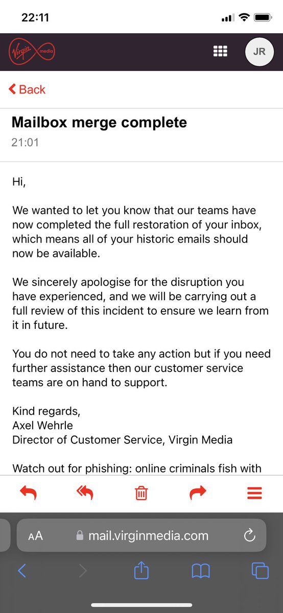 arintsie's tweet photo. @virginmedia Day 18 - this is beyond a joke now, nothing has been restored has anyone checked before sending emails like this?, can someone actually contact me? https://t.co/LBedCklN79