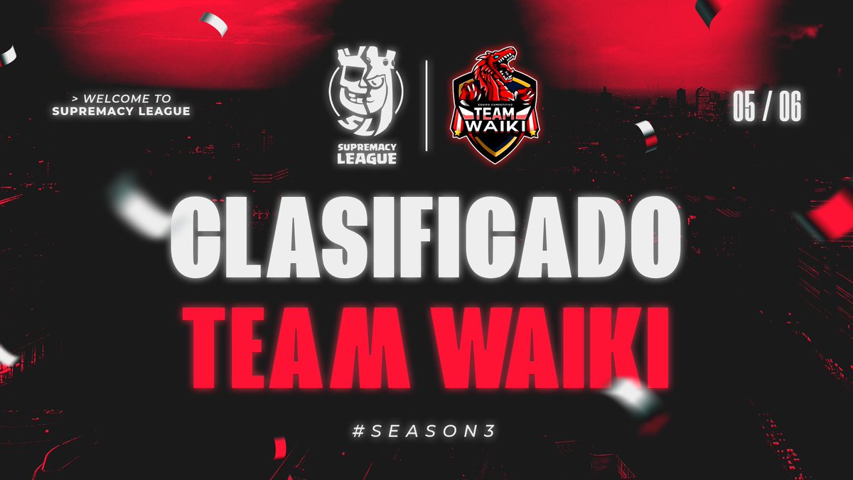 🔴 𝐄𝐐𝐔𝐈𝐏𝐎 𝐂𝐋𝐀𝐒𝐈𝐅𝐈𝐂𝐀𝐃𝐎 ⚔️

Como dice el dicho: "El que la sigue, la consigue". FINAL DE INFARTO vivida en este 5to clasificatorio🔥.

<a href="/TeamWaikiPE/">TEAM WAIKI</a> logra hacer una increíble remontada y hoy lo celebran👏🏻. FELICIDADES Y BIENVENIDOS A LA #SEASON3 🎉.

#SMCY2023