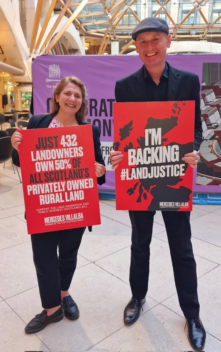 Brilliant to meet @LabourMercedes for the first time to hear about her Scottish Parliament bill aiming to place private land in more hands. A fine example of Community Wealth Building gaining support across the Scottish labour movement and beyond. #LandJustice