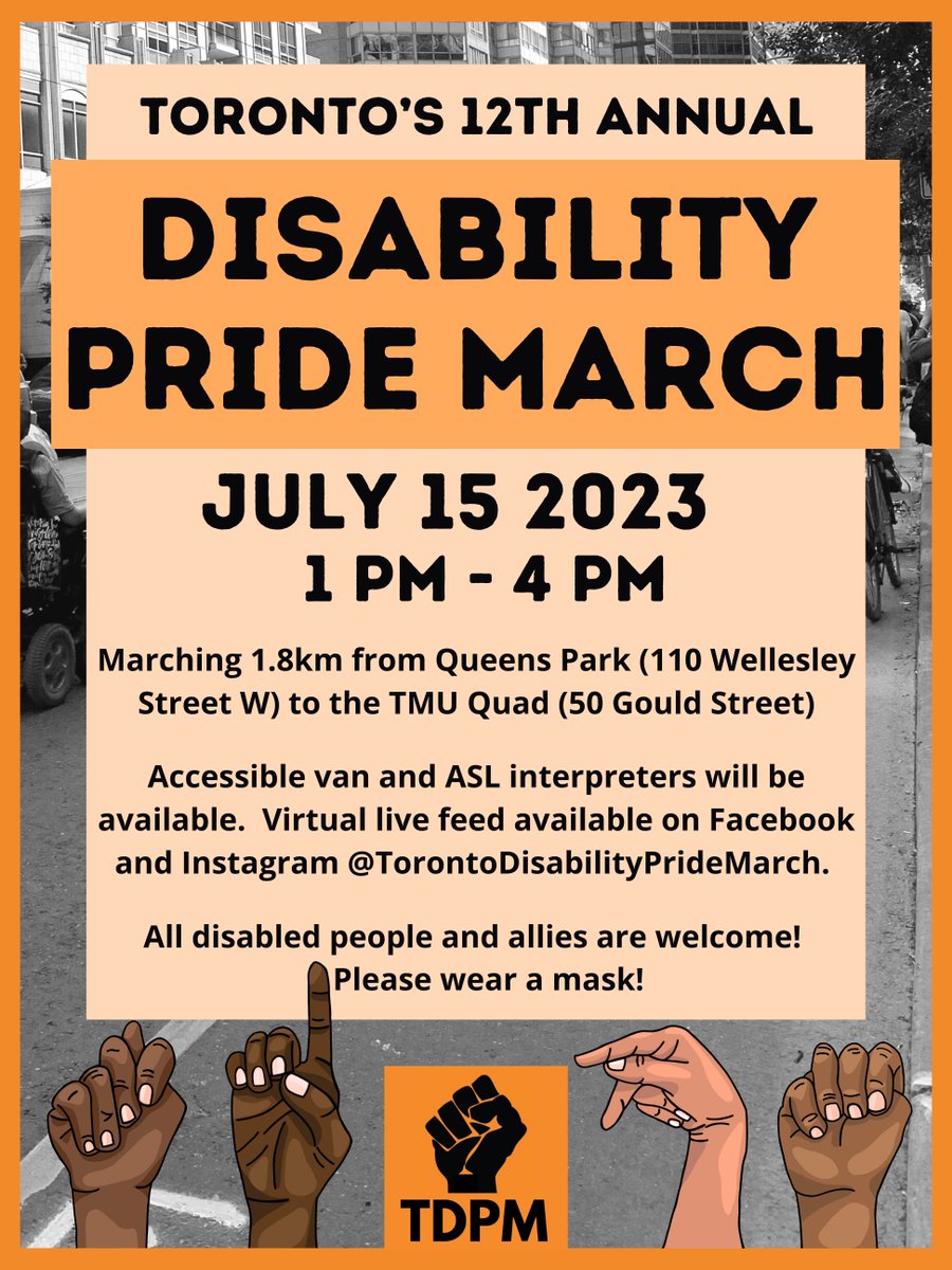 Next Saturday!
We will be back in person Marching!
We hope to see you there.

#DisabilityPrideMonth #DisabilityTwitter #DisabilityPride #DisabilityJustice