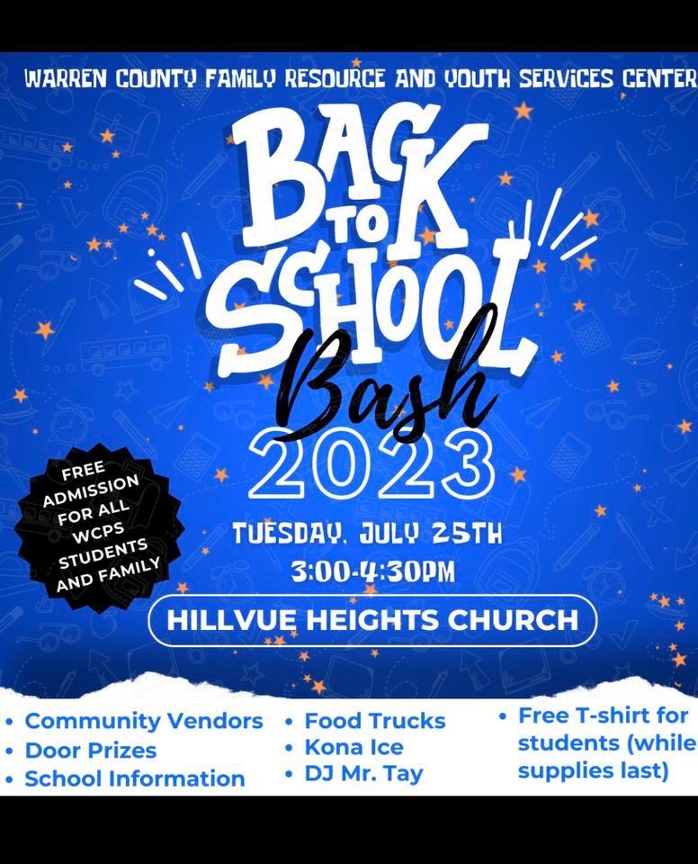 Jennings Creek Elem (@jennings_creek) on Twitter photo Warren County Schools Back To School Bash - Tuesday, July 25 - 3:00 to 4:30 - Hillvue Heights Church - Nashville Rd. #wcpsleads <a href="/WarrenCoSchools/">Warren Co Schools</a> Warren County Schools Back To School Bash - Tuesday, July 25 - 3:00 to 4:30 - Hillvue Heights Church - Nashville Rd. #wcpsleads <a href="/WarrenCoSchools/">Warren Co Schools</a>