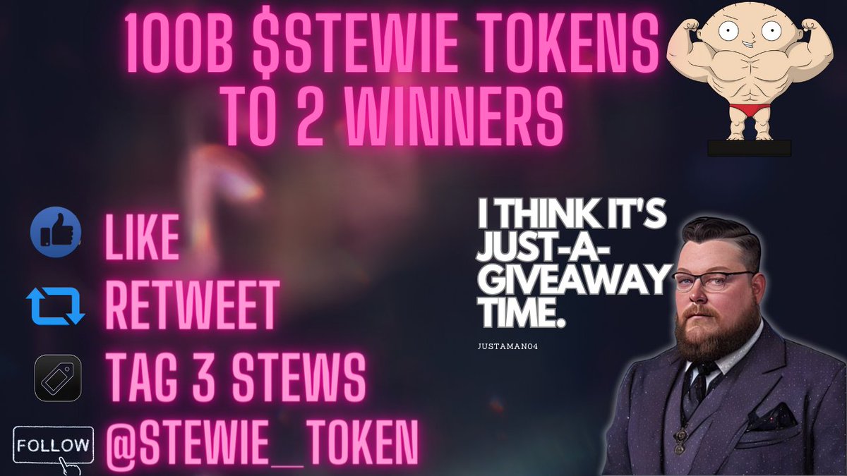JustAman04's tweet photo. Something a little different today. Let's do a $Stewie giveaway! Check our the official twitter page for more info!
Like
RT
Tag 3 friends
Follow @Stewie_Token https://t.co/x4OwgrWOfQ