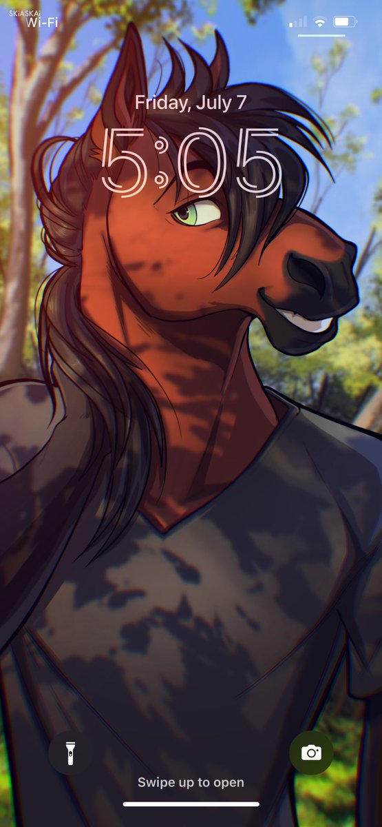 It’s perfect 🐴✨☀️

I turn my phone on now and see a handsome horse lock screen thanks to <a href="/SkiaSkai/">SkiaSkai @ BSKY</a>.