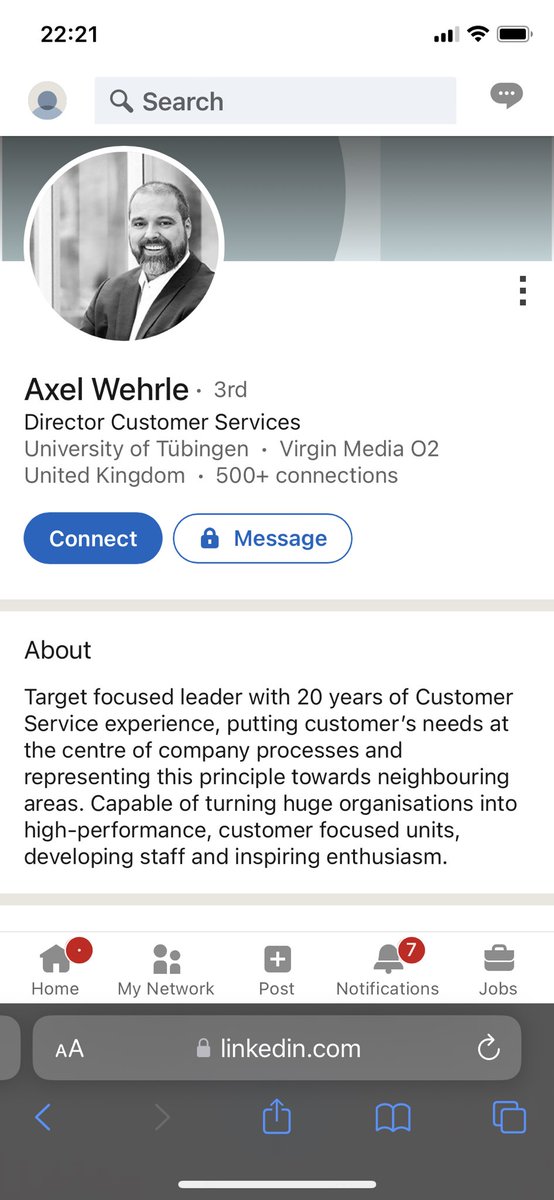 arintsie's tweet photo. @virginmedia Maybe as Alex seems like a good chap according to his LinkedIn he might actually intervene with some customer contact? https://t.co/orHrSuRrLx