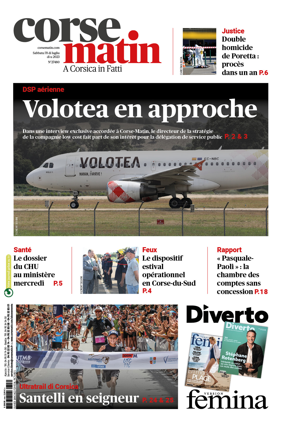 CorseMatin on Twitter "A la une de CorseMatin du samedi 8 juillet