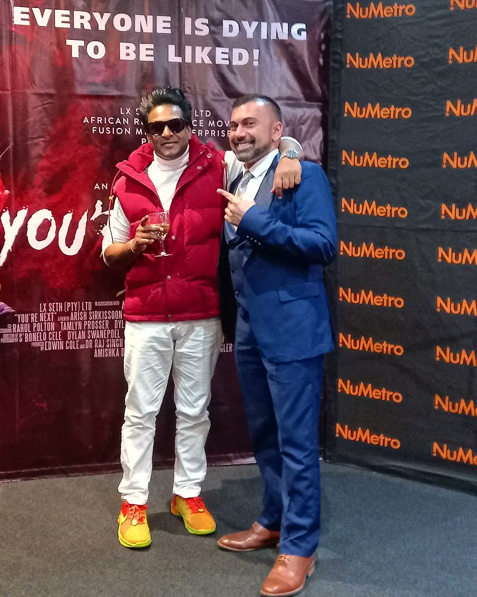 SunilOsman's tweet photo. Another South African film on the big screen.

Two full cinemas @numetro Hyde Park.

How far will Influencers go for likes &amp; follows is the question. 'You're Next' highlights this in a thriller with some twists.

Releasing on 14th of July.

#yourenextfilm #premiere #numetrovip https://t.co/Ndaol2MtxQ