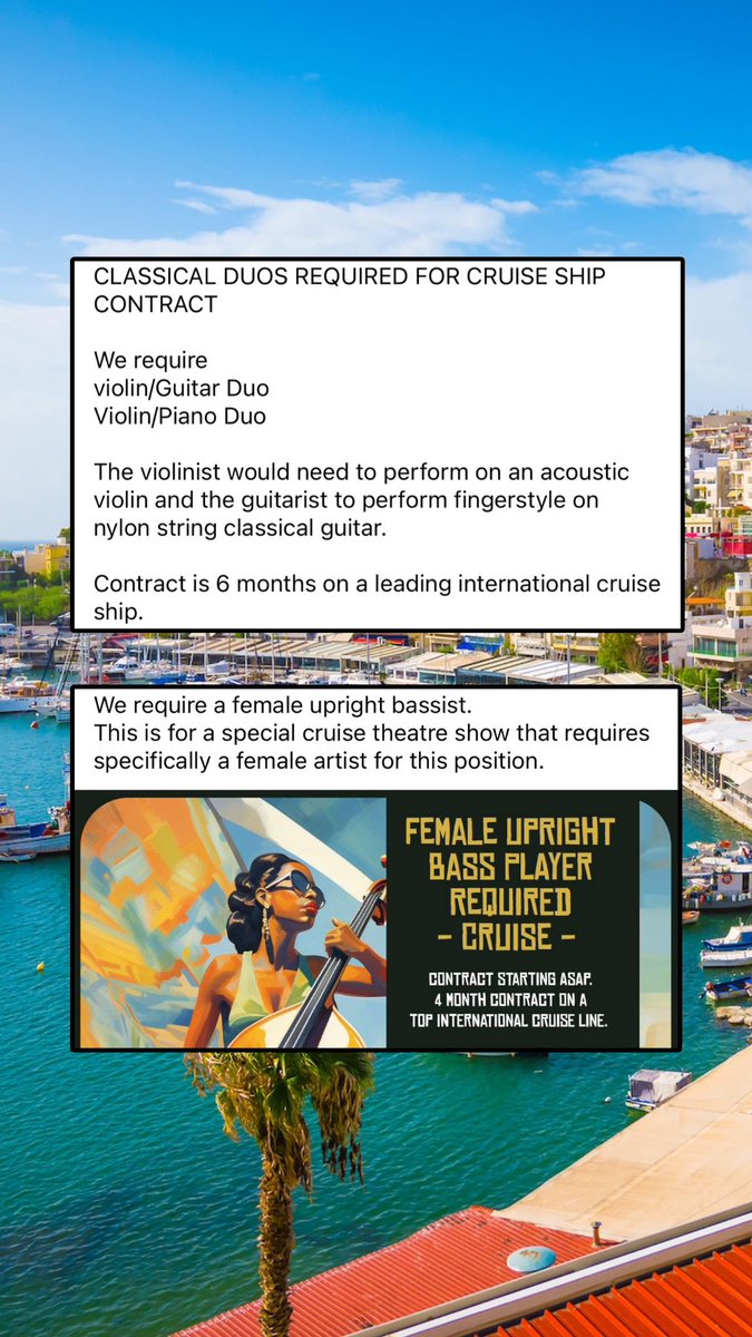 DJs &amp; Musicians 

Join my 4-week mentorship program. 

Become a part of a world-class community 

Get access to gigs on cruise ships, hotels &amp; resorts abroad + more 

DM “worldwide” to learn more 🚀