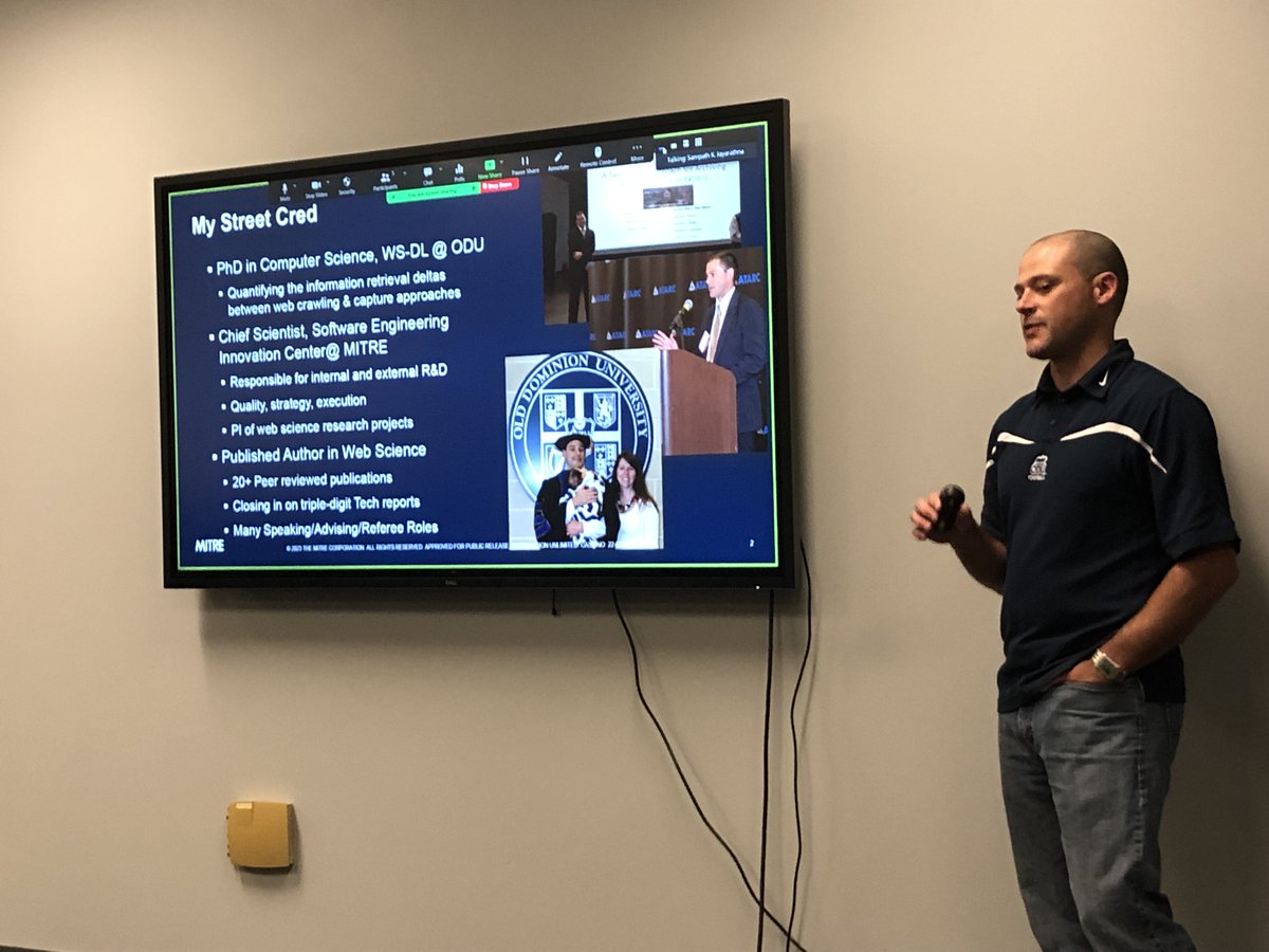 Sampath Jayarathna (@openmaze) on Twitter photo Very excited to listen to Dr. Justin Brunelle <a href="/justinfbrunelle/">Justin F Brunelle</a>, Cheif Scientist <a href="/MITREcorp/">MITRE</a>, and distinguished <a href="/WebSciDL/">WS-DL Group, ODU CS</a> alumni, <a href="/oducs/">ODU Computer Science</a> Brunelle family ;) for our @nsf REU Friday invited speaker series "Web Crawling and Why We Want to Archive the Dark Web" Very excited to listen to Dr. Justin Brunelle <a href="/justinfbrunelle/">Justin F Brunelle</a>, Cheif Scientist <a href="/MITREcorp/">MITRE</a>, and distinguished <a href="/WebSciDL/">WS-DL Group, ODU CS</a> alumni, <a href="/oducs/">ODU Computer Science</a> Brunelle family ;) for our @nsf REU Friday invited speaker series "Web Crawling and Why We Want to Archive the Dark Web"
