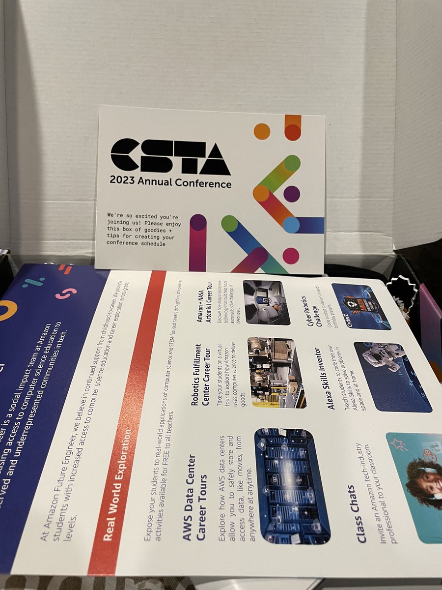 rocks_cs's tweet image. I was pretty 🤯 away to be excepted to present at #CSTA2023 national conference this year. Getting the goody box today is like having sprinkles on your favorite cake! My session is 7/11 5:10 pm ET on @EarSketch hey @EarSketch got any openings 📲 me or DM?! #thesocks! #musiccoding