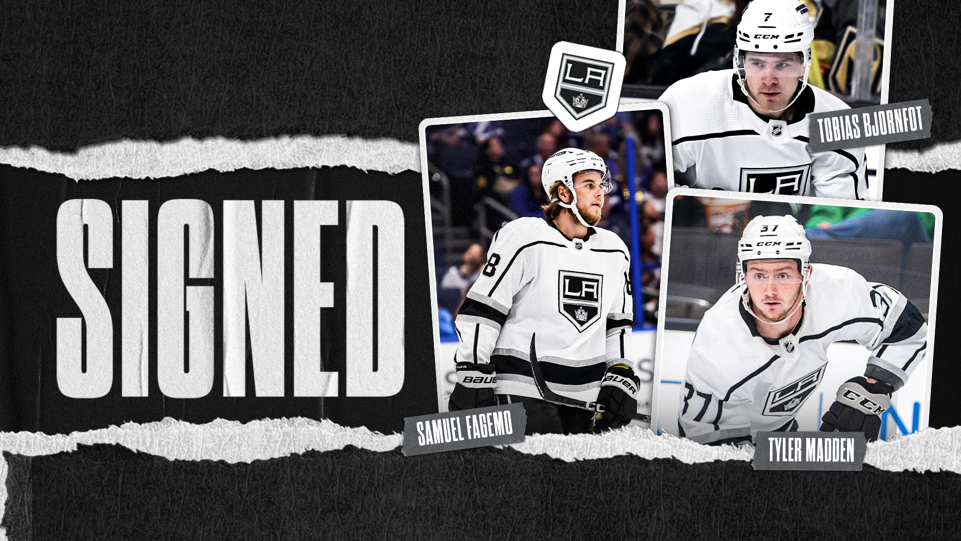 Kings sign Tobias Bjornfot, Samuel Fagemo and Tyler Madden – Daily News