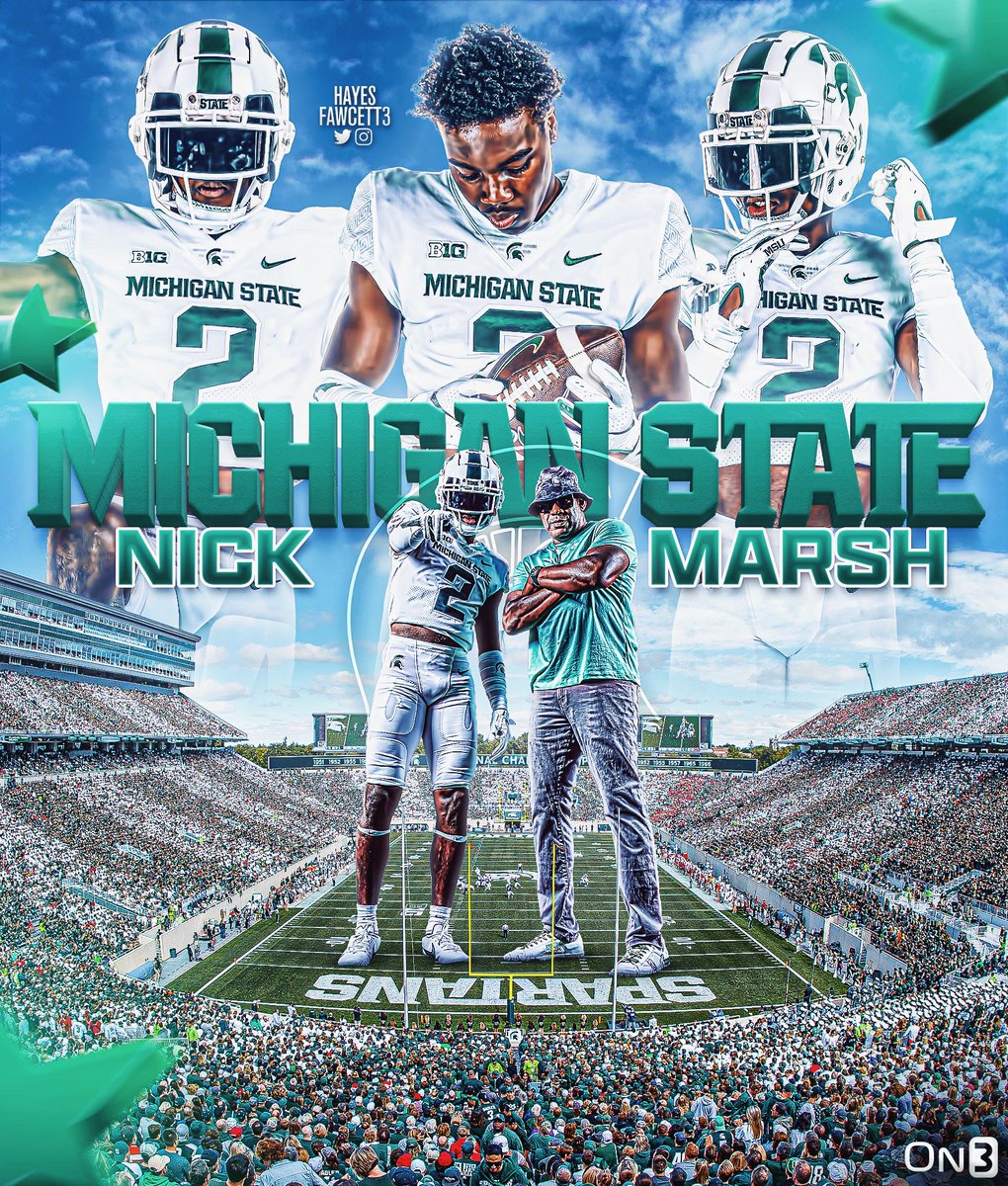 BREAKING: Four-Star WR Nick Marsh tells me he has Committed to Michigan State!

The 6’3 200 WR from River Rouge, MI chose the Spartans over Pitt and Penn State

“Let’s go Spartan Nation! There’s nothing like home, Go Green!”

on3.com/college/michig…