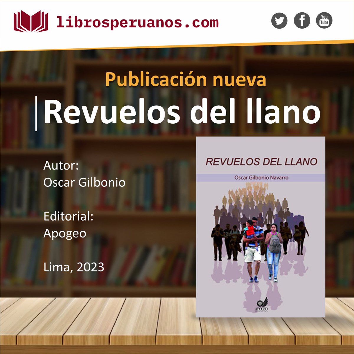 #LibrosPeruanos 📖   “Revuelos del llano”, de Oscar Gilbonio, es un libro que demuestra la profundidad del conocimiento sobre Venezuela. Sus experiencias y creatividad lo inspiraron a escribir diez historias que eran únicas.  Mira más detalles aquí: acortar.link/IGAaxf