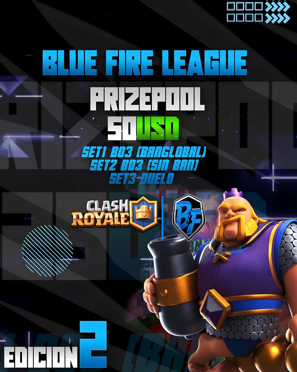 Porque muchos lo pidieron les traemos la segunda edición de la "Blue Fire League", cada equipo nuevamente con un representante para llevarlos a la cima de la colina!
El Prizepool para esta edición será de $50 más 1 pase de diamante y 2 pases de oro 🤩, requisitos a continuación⬇️