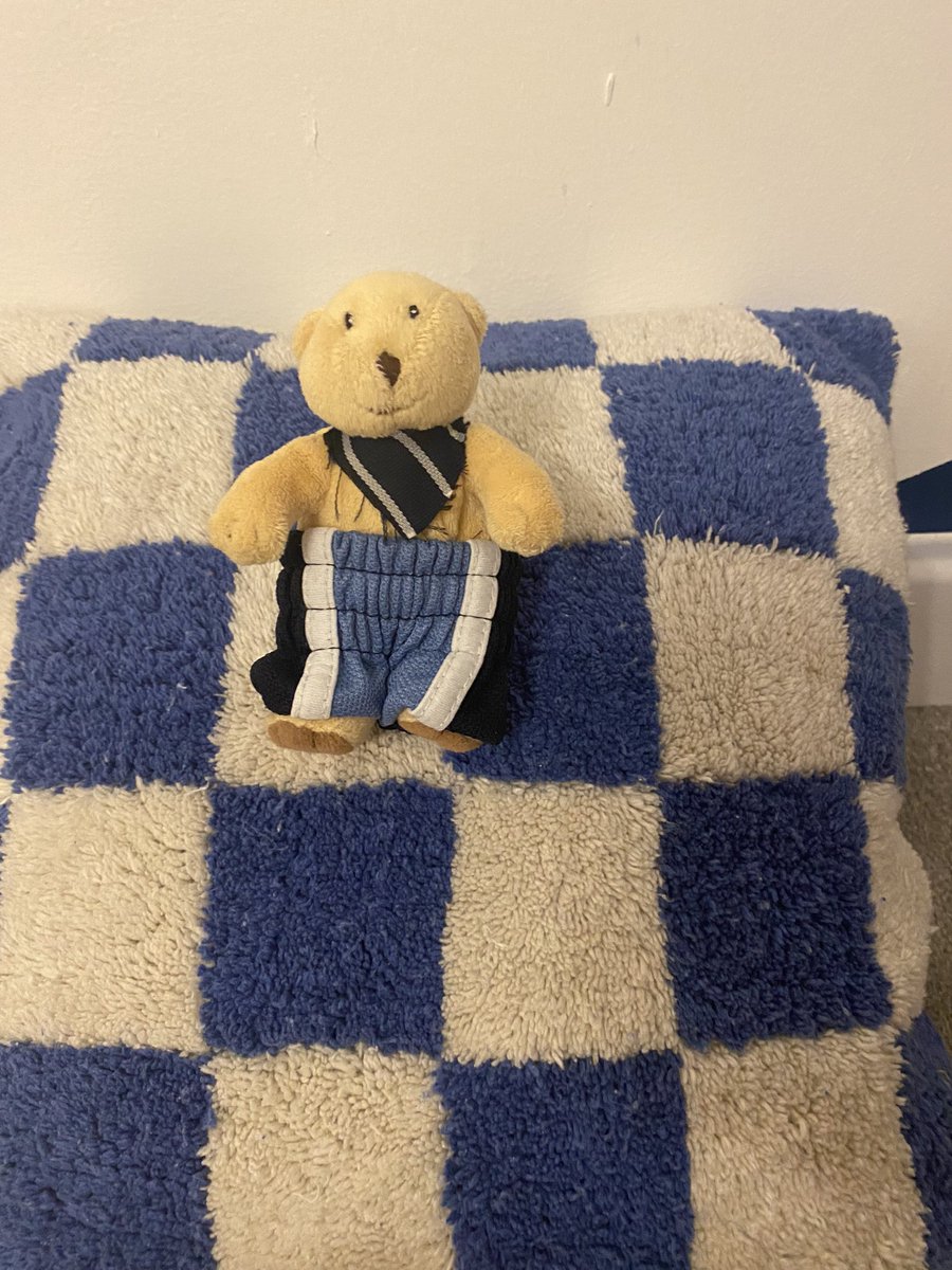 CleEmma's tweet photo. Herbie’s Nanny and Aunty have made him this gorgeous @halewoodcofe memories cushion. It even has a little friend with his own school uniform. Herbie is delighted with it 💙 So many wonderful memories of a magnificent  school with remarkable staff. Thank you all xx https://t.co/ljK2zBKrE8