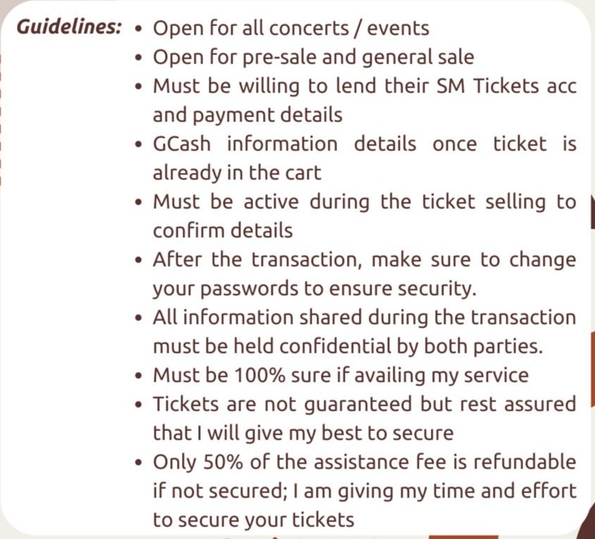 pomelorie's tweet photo. 🏷️🎫🐇 TICKET PURCHASING ASSISTANCE GUIDELINES 💯

PLEASE READ!
-STRICTLY PAYMENT FIRST POLICY
-DM FOR MORE INFO :) https://t.co/QhrWMVcOpe