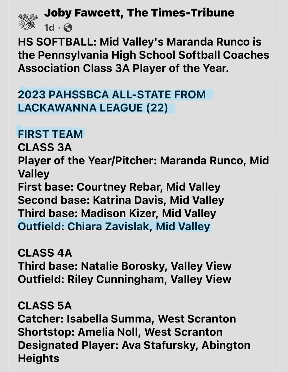 Honored to be chosen for 💙 2023 ALL-STATE .. 1ST TEAM 💙 with a few fellow team mates! #MVPROUD #Spartanettes #Junior #CF