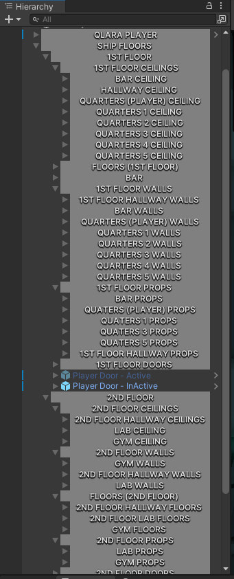 "A good system shortens the road to the goal." - Orison Swett Marden

A small example of the organization we put into ever scene (level) of the game.  It is so much easier to edit/add to it later.  Do it right and you won't have to do it over.
#qlaragame
#mentallicdesign
