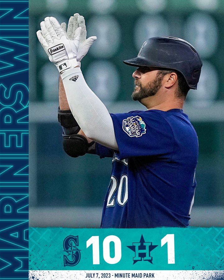 MARINERS WIN! Mariners 10, Astros 1 July 7, 2023 - Minute Maid Park