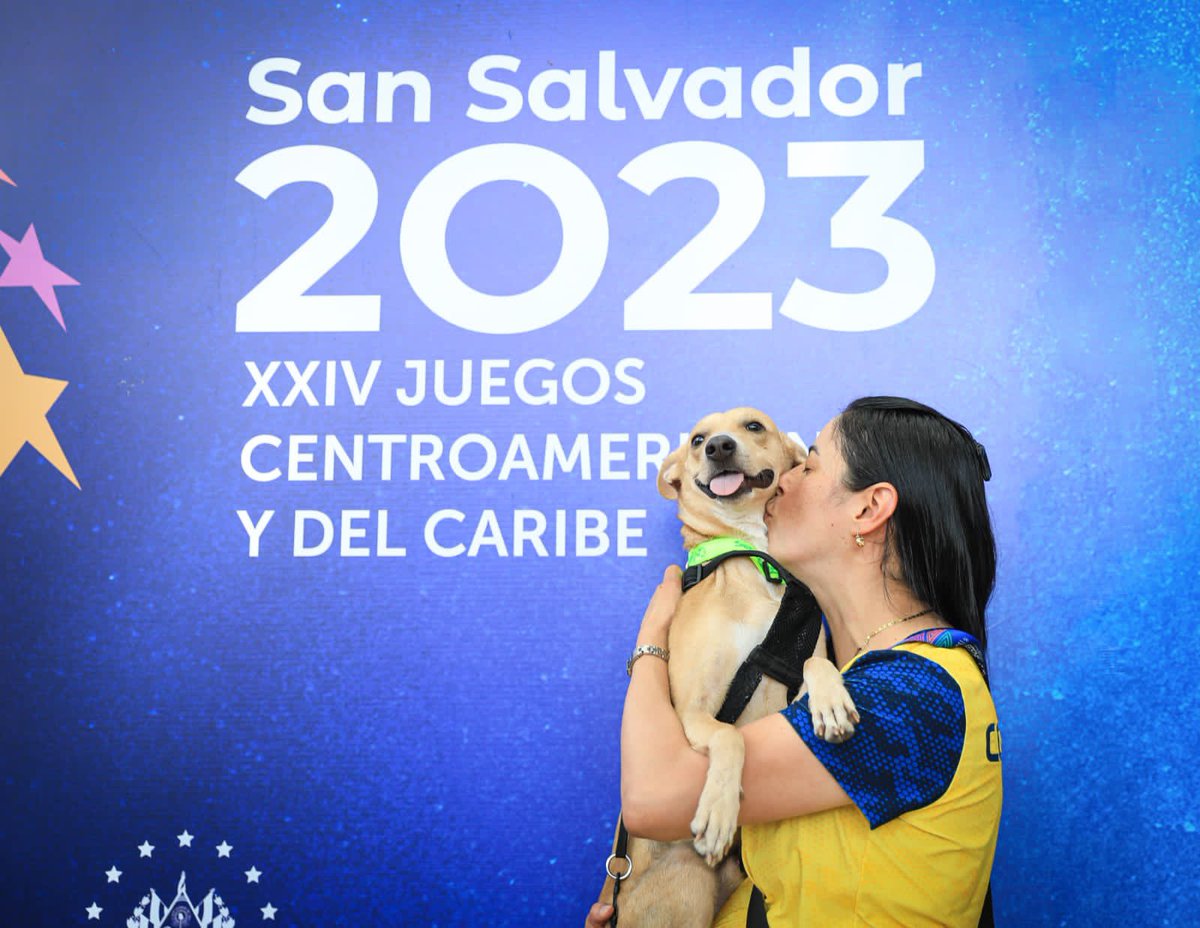 SSalvador2023's tweet photo. ¡Colombo! El perrito que conquistó los corazones de una delegación colombiana en #SanSalvador2023, por fin tendrá un hogar, pues fue adoptado por Patricia Chitiva, fisioterapeuta colombiana.🇨🇴 🐶💕

¡Buen viaje Colombo! ✈️ https://t.co/UTayjPrIIQ