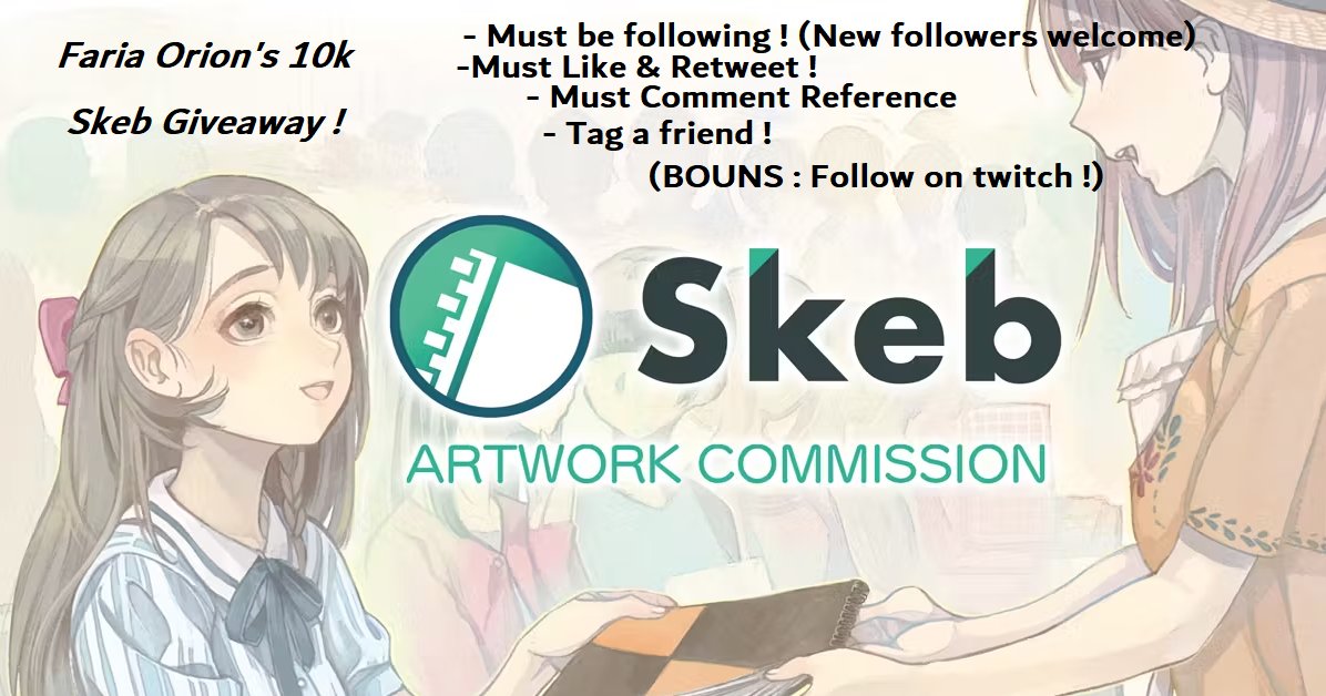 FariaOrion's tweet photo. WE HIT THE GOAL FOR SUBATHON SO  

I'll be doing my first skeb give@way for hitting 4k followers on twitch ! ! ( •̀ ω •́ )✧

RULES: 
- F0llow
- 💜&🔁
- Tag a friend who you also think deserves this!

ENDS August 1  @ 9pm pst !

#Vtuber #VTuberEN #Skeb #giveaway
(plz ignore my typo 😭)