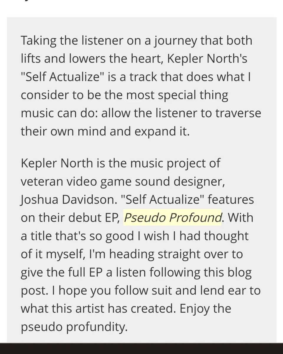 Happy birthday to 'Self Actualize,' a vibey little tune I released a year ago today.   So happy to have seen so many people responding well to it since then.

Thanks again for the love when it released @indieshuffle.  This review from last year made me smile again :)